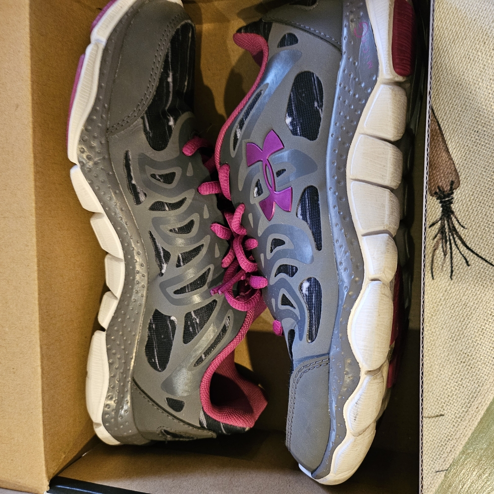 Under Armour Women's Gray and Pink Athletic Shoes